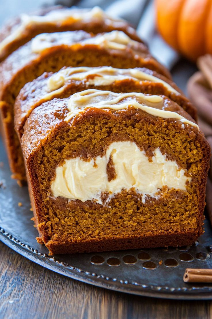 Cream Cheese-Filled Pumpkin Bread 4