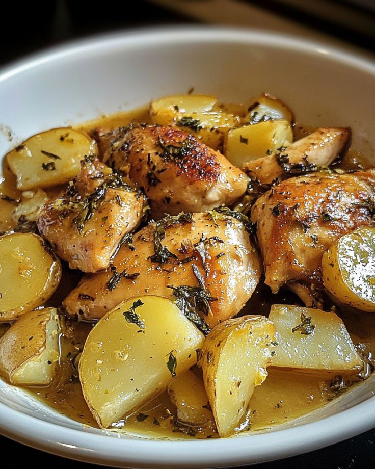 Greek Lemon Chicken and Potatoes in One-Pan 3