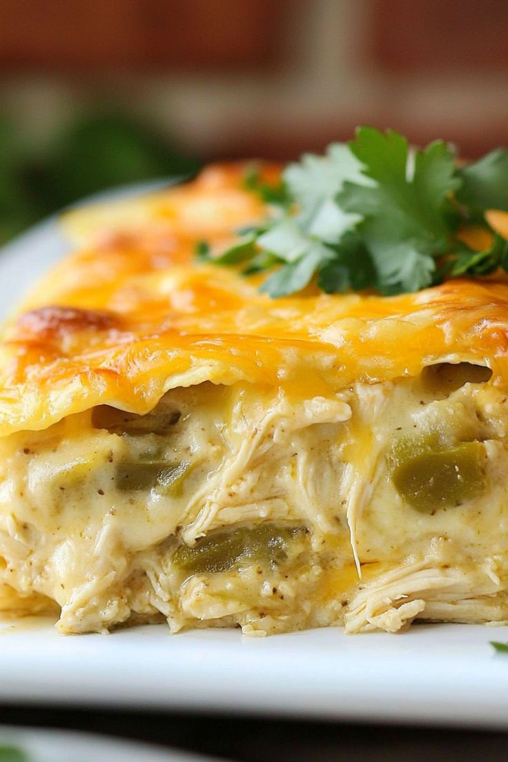 Green Chile Chicken Enchilada Casserole 2 6