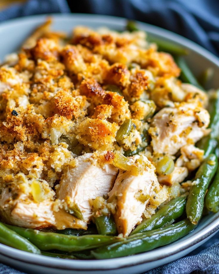 Slow Cooker Chicken and Stuffing with Green Beans 1
