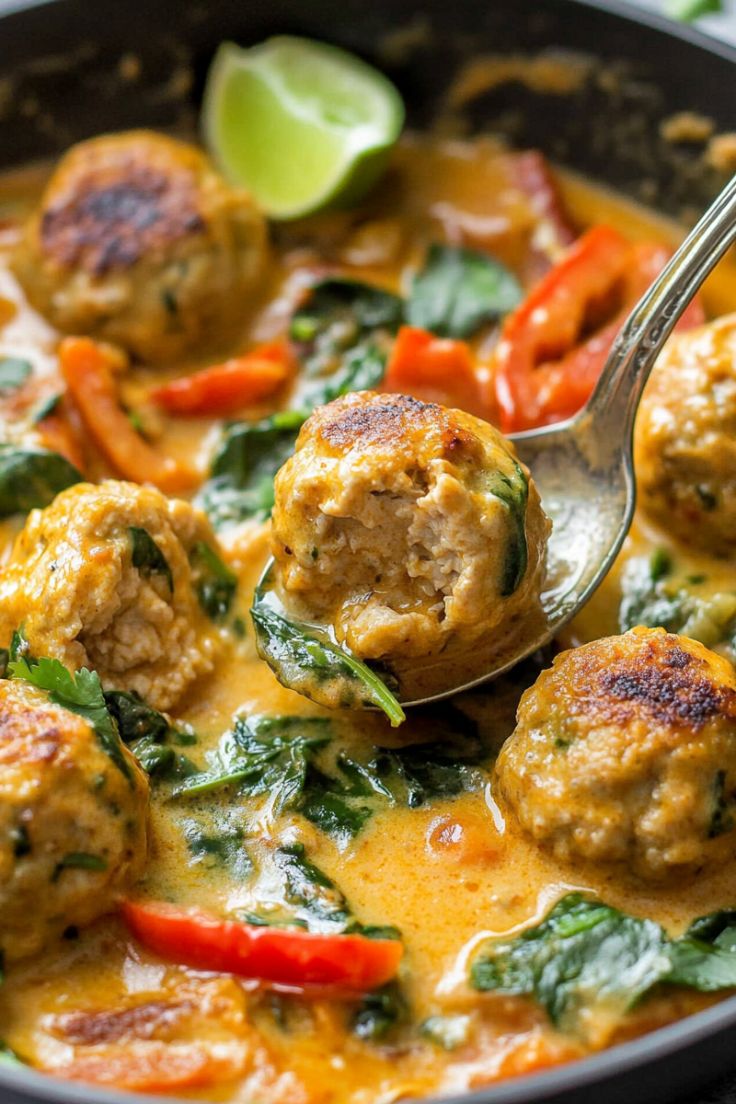 Coconut Curry Chicken Meatballs 2 1