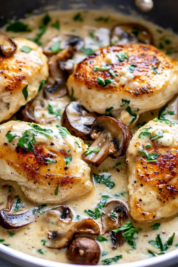 Creamy Garlic Parmesan Mushroom Chicken 2 3