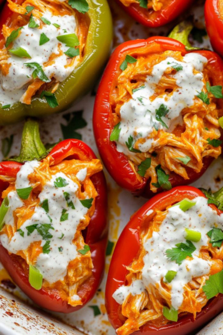 Easy Buffalo Chicken Stuffed Peppers 21
