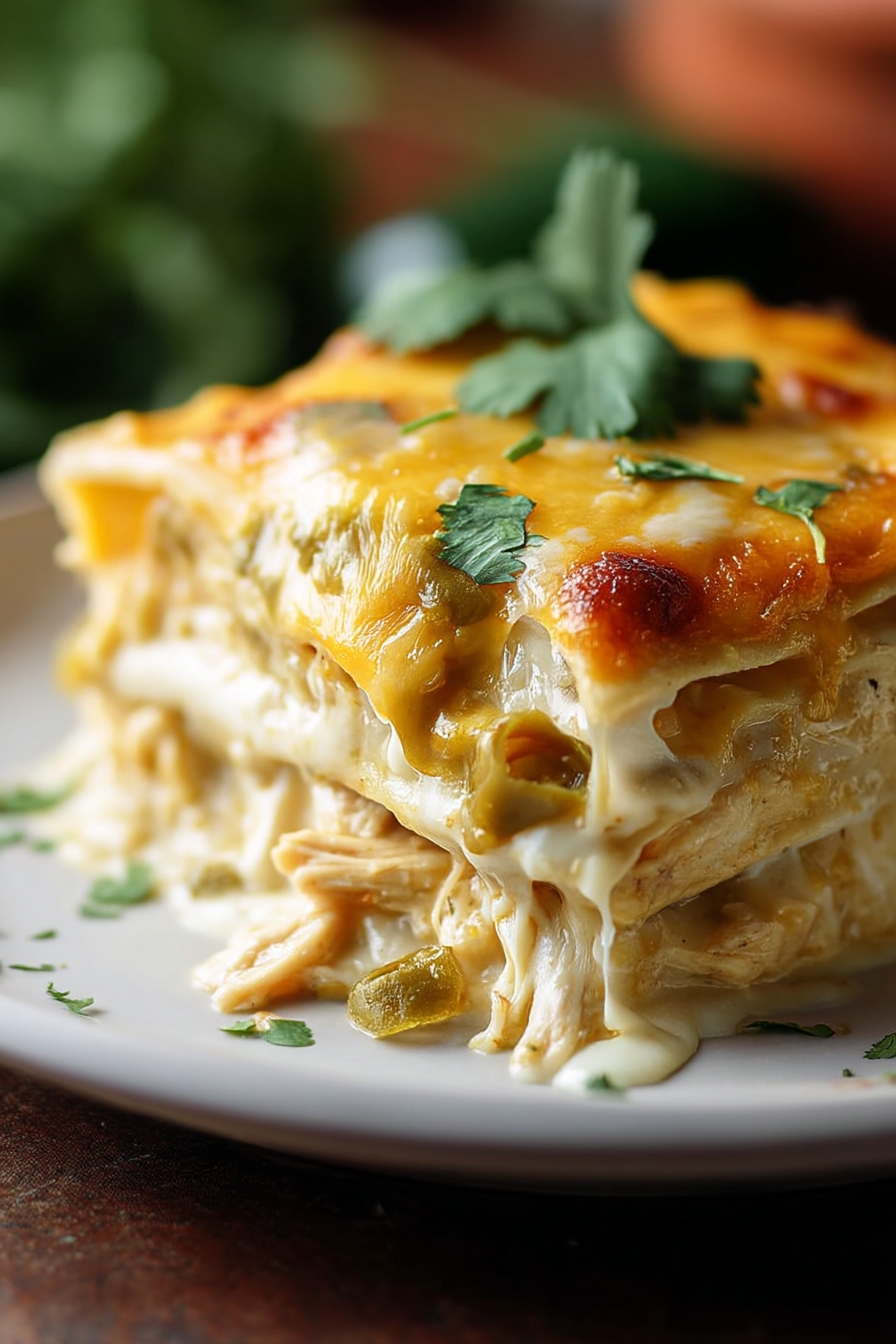 The Best Green Chile Chicken Enchilada Casserole 7