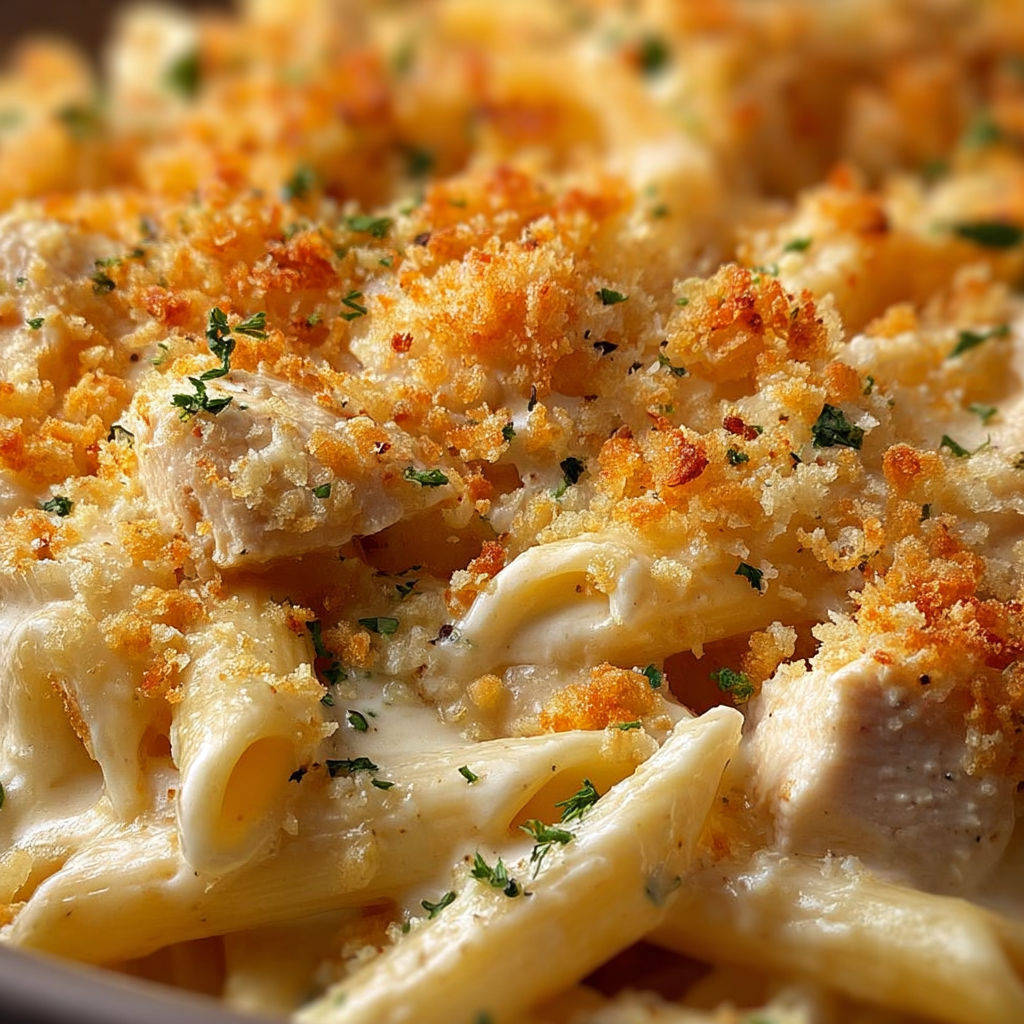 Dump-and-Bake Creamy Chicken Pasta Bake 2