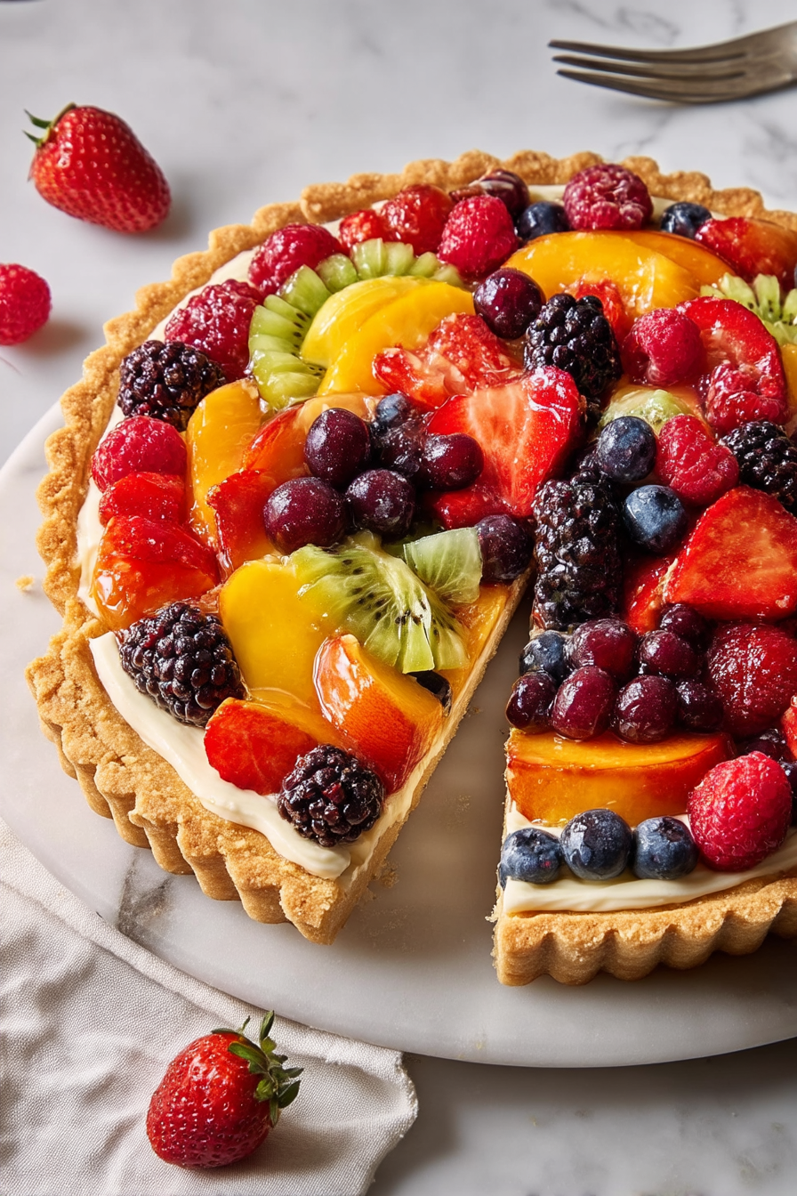 Easy Fruit Tart with Vanilla Mascarpone Cream 8